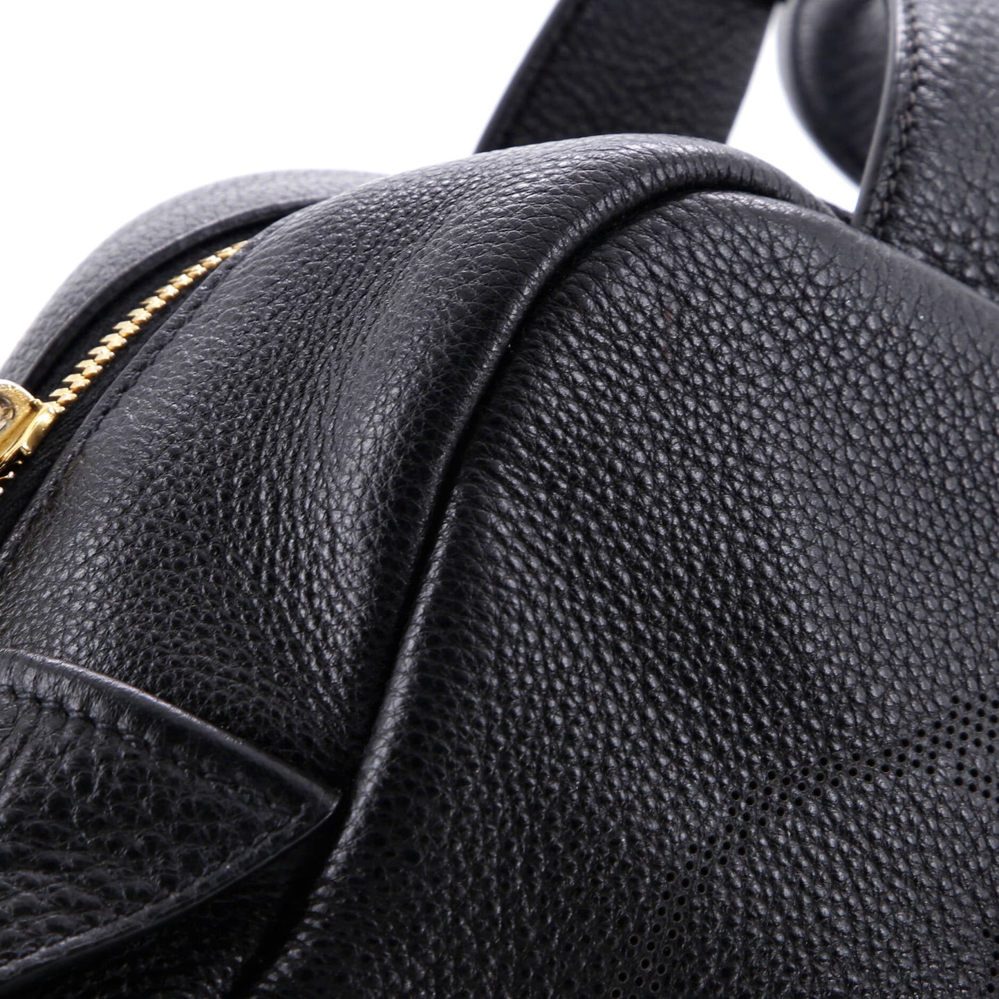 Logo Bowler Bag Perforated Leather Medium