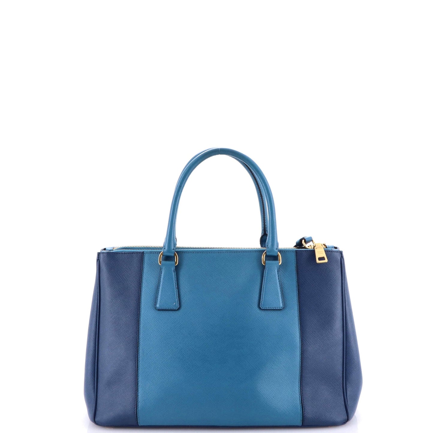 Bicolor Double Zip Lux Tote Saffiano Leather Medium