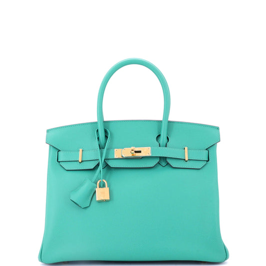Birkin Handbag Vert Verone Epsom with Gold Hardware 30