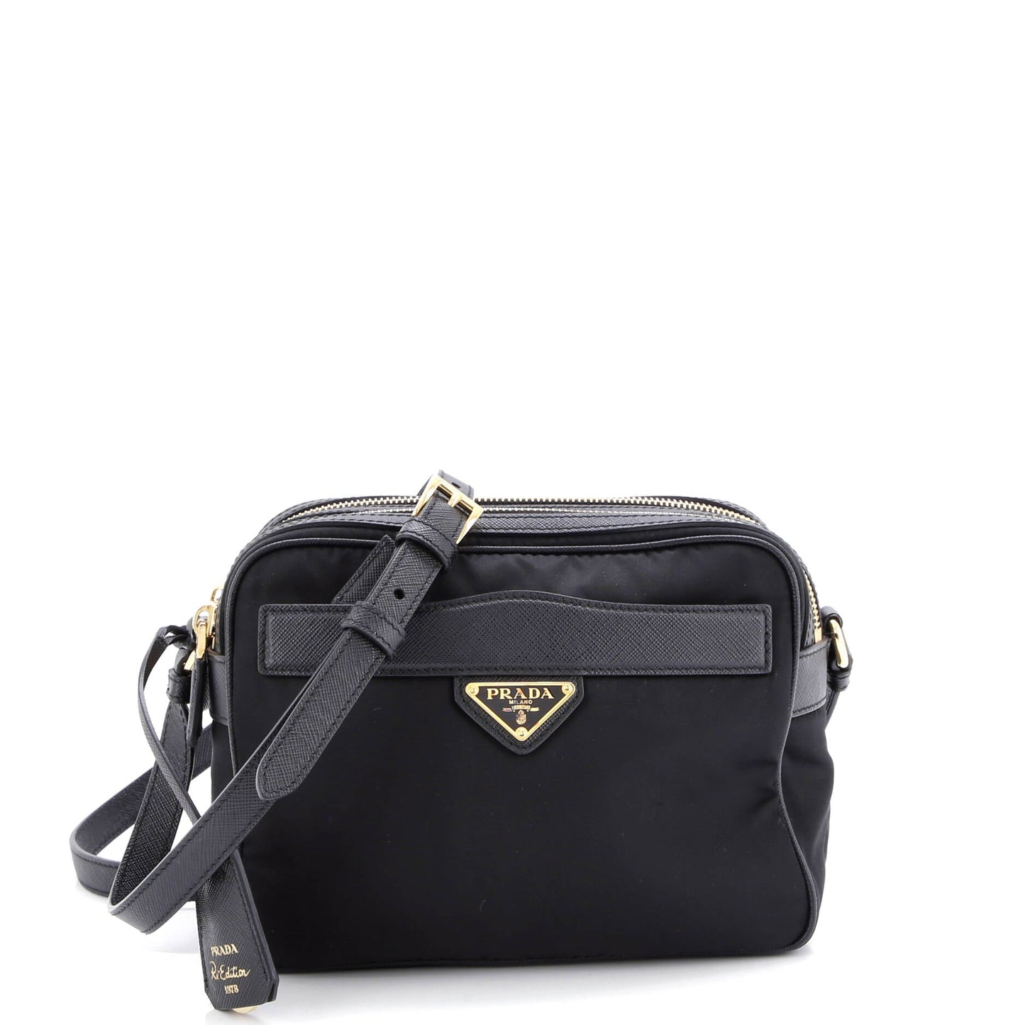 Re-Edition 1978 Front Pocket Shoulder Re-Nylon with Saffiano Leather Mini