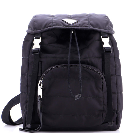 Double Buckle Backpack Quilted Tessuto Medium