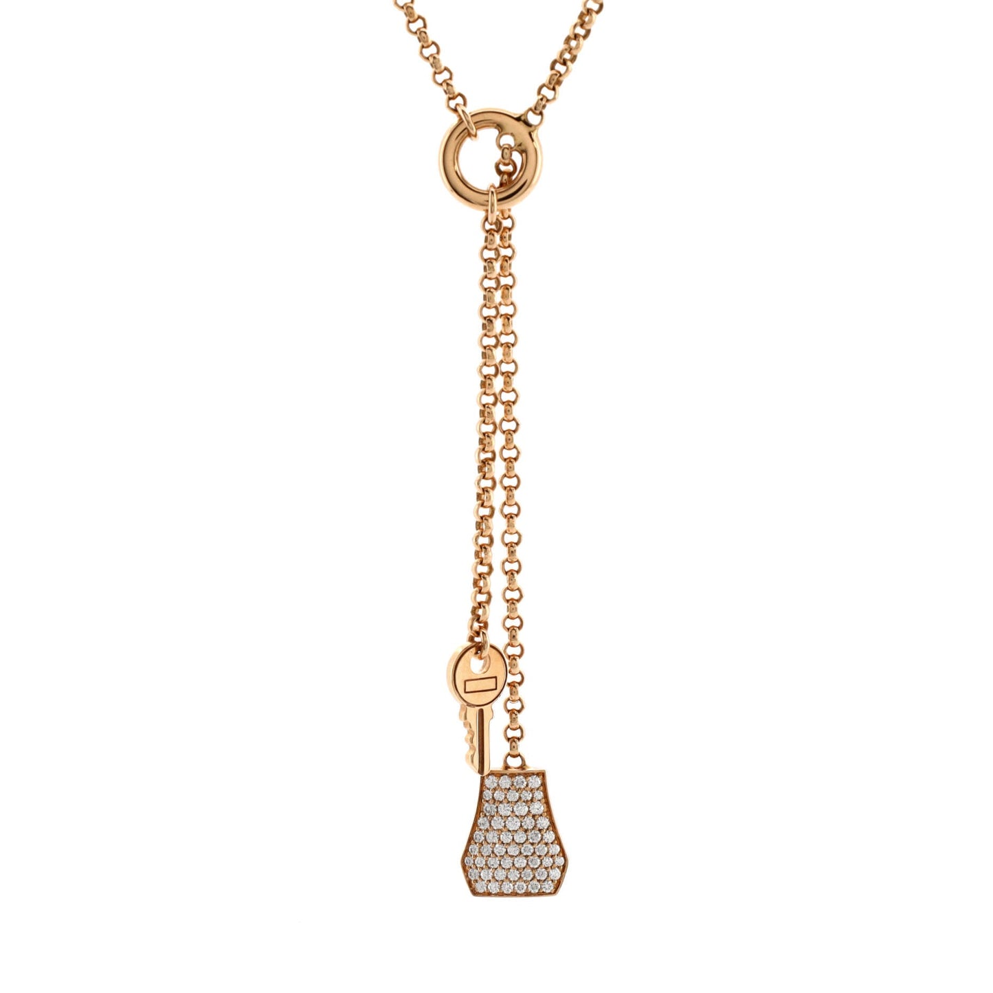 Kelly Clochette Pendant Necklace 18K Rose Gold with Diamonds Small