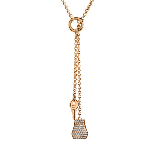 Kelly Clochette Pendant Necklace 18K Rose Gold with Diamonds Small