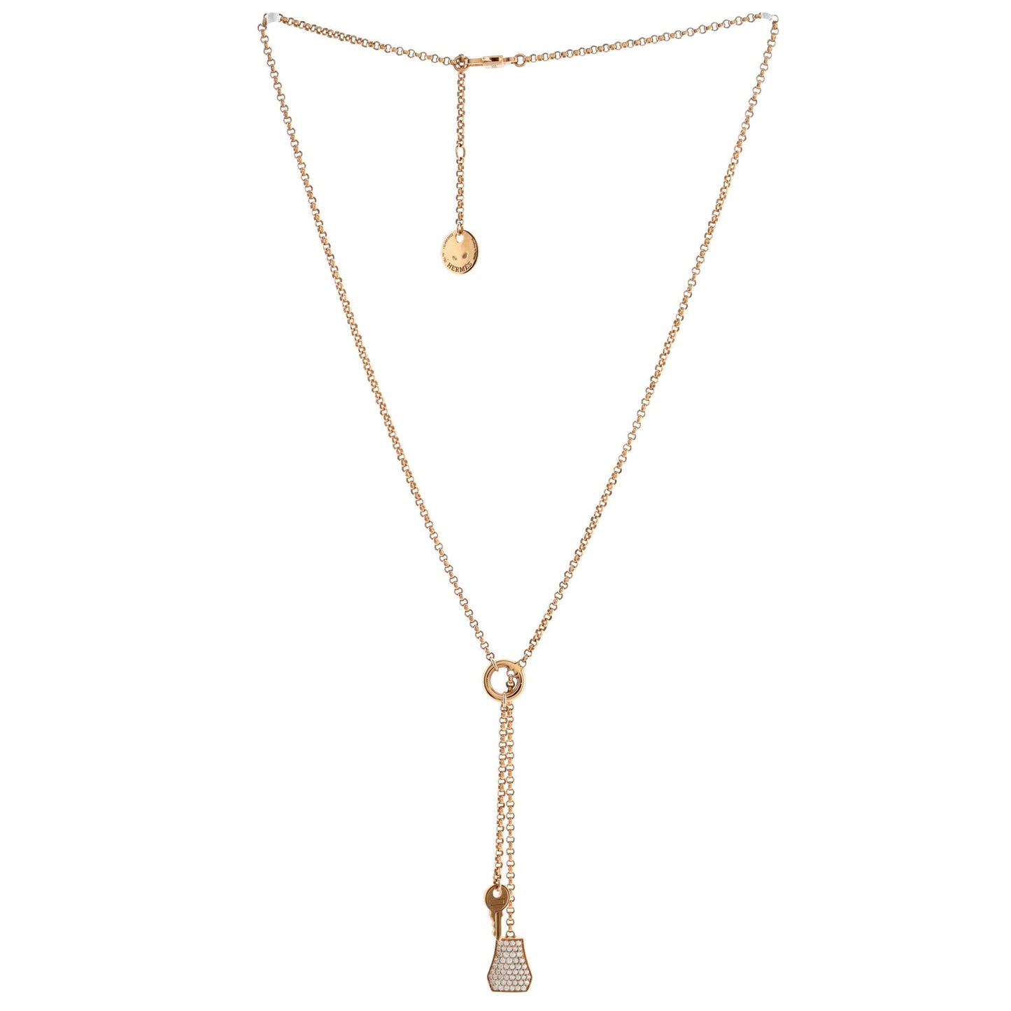 Kelly Clochette Pendant Necklace 18K Rose Gold with Diamonds Small