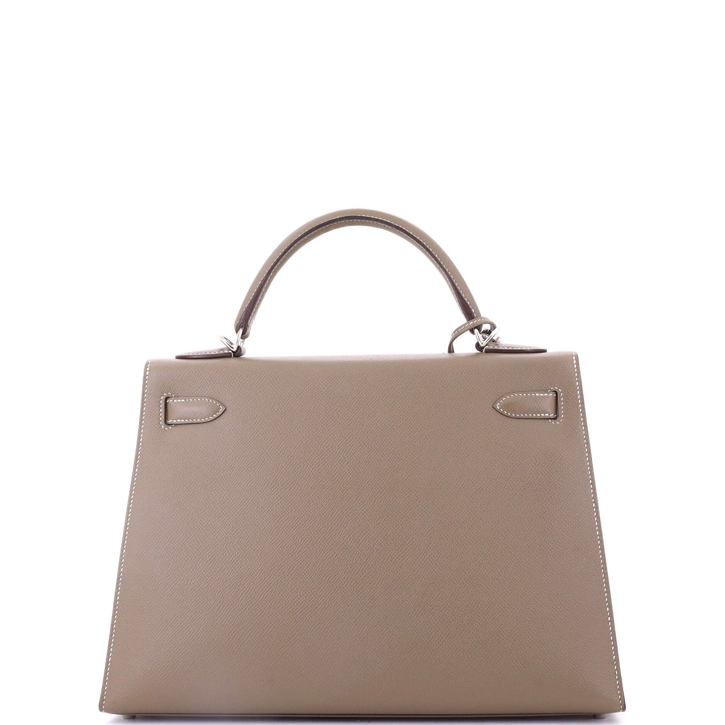 Kelly Handbag Grey Epsom with Palladium Hardware 32