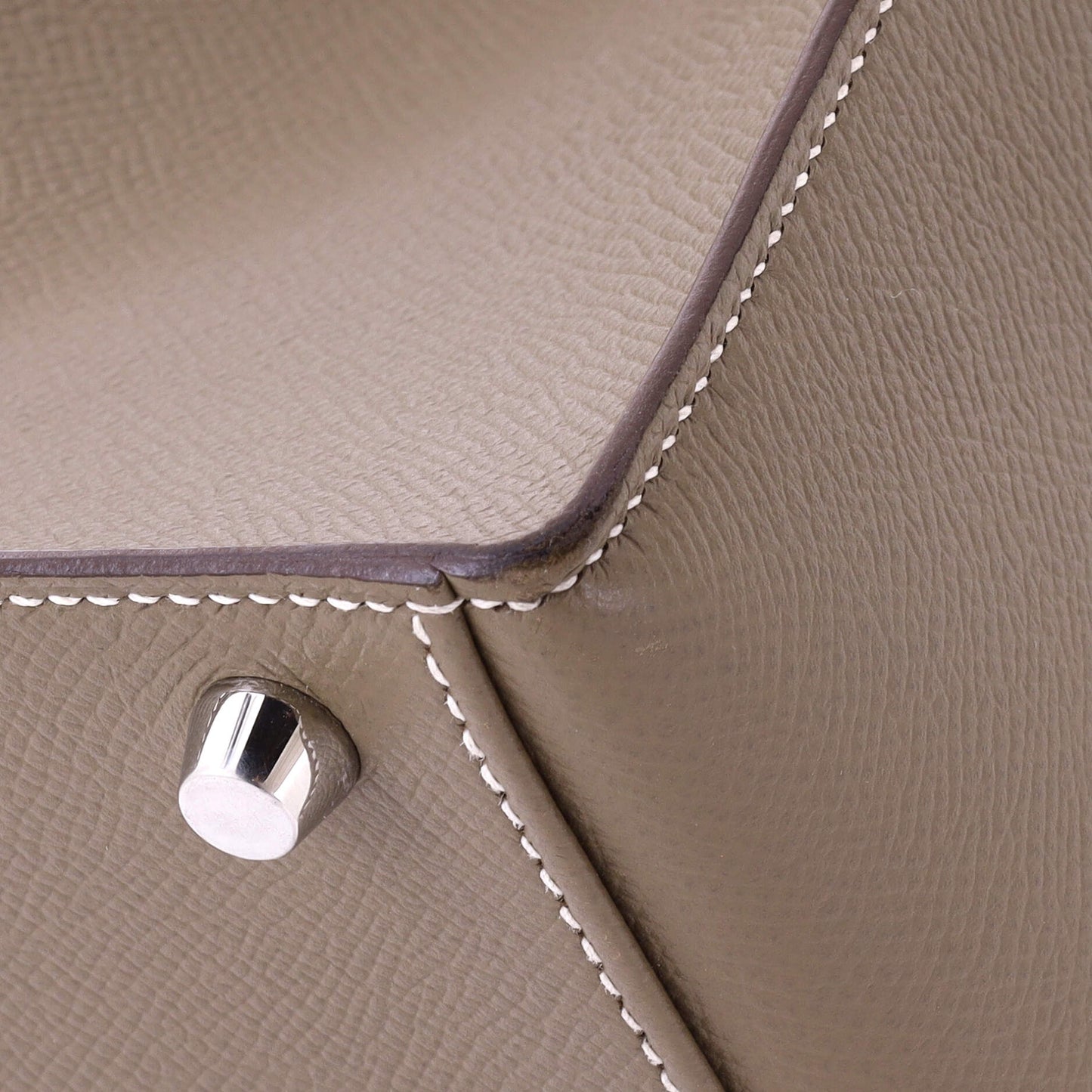 Kelly Handbag Grey Epsom with Palladium Hardware 32