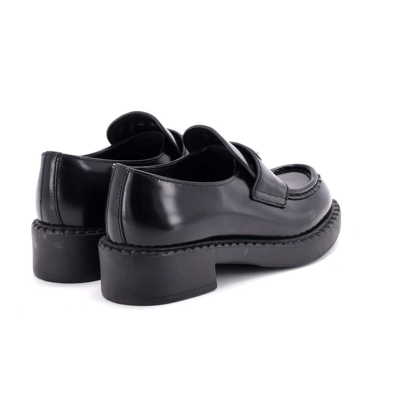 Women's Triangle Logo Loafers Spazzolato Leather