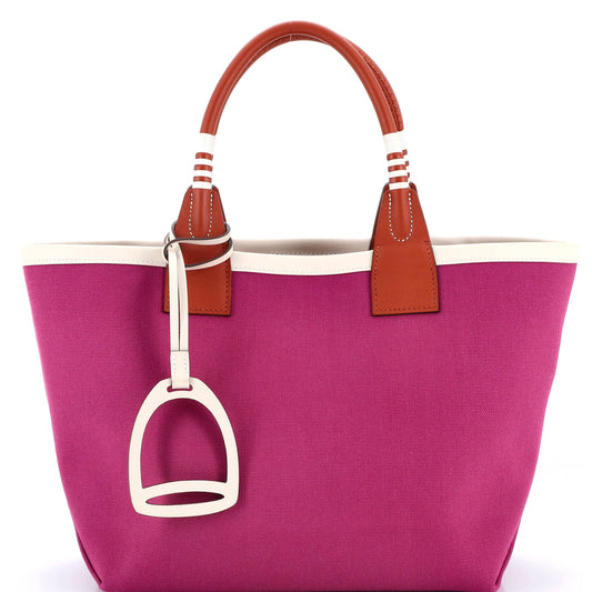 Sac Steeple Tote Toile with Leather 25
