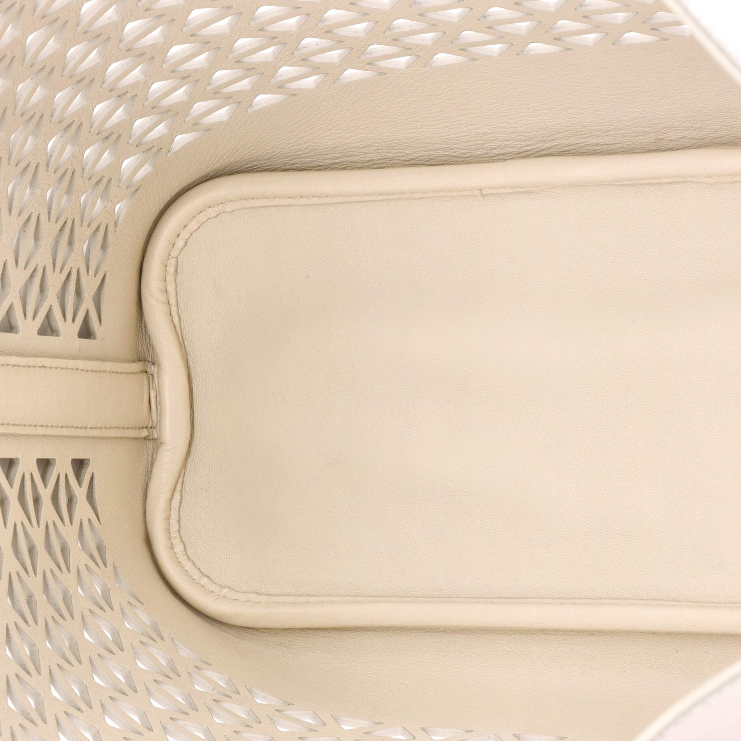 Triangle Logo Shopper Tote Laser Cut Leather Medium