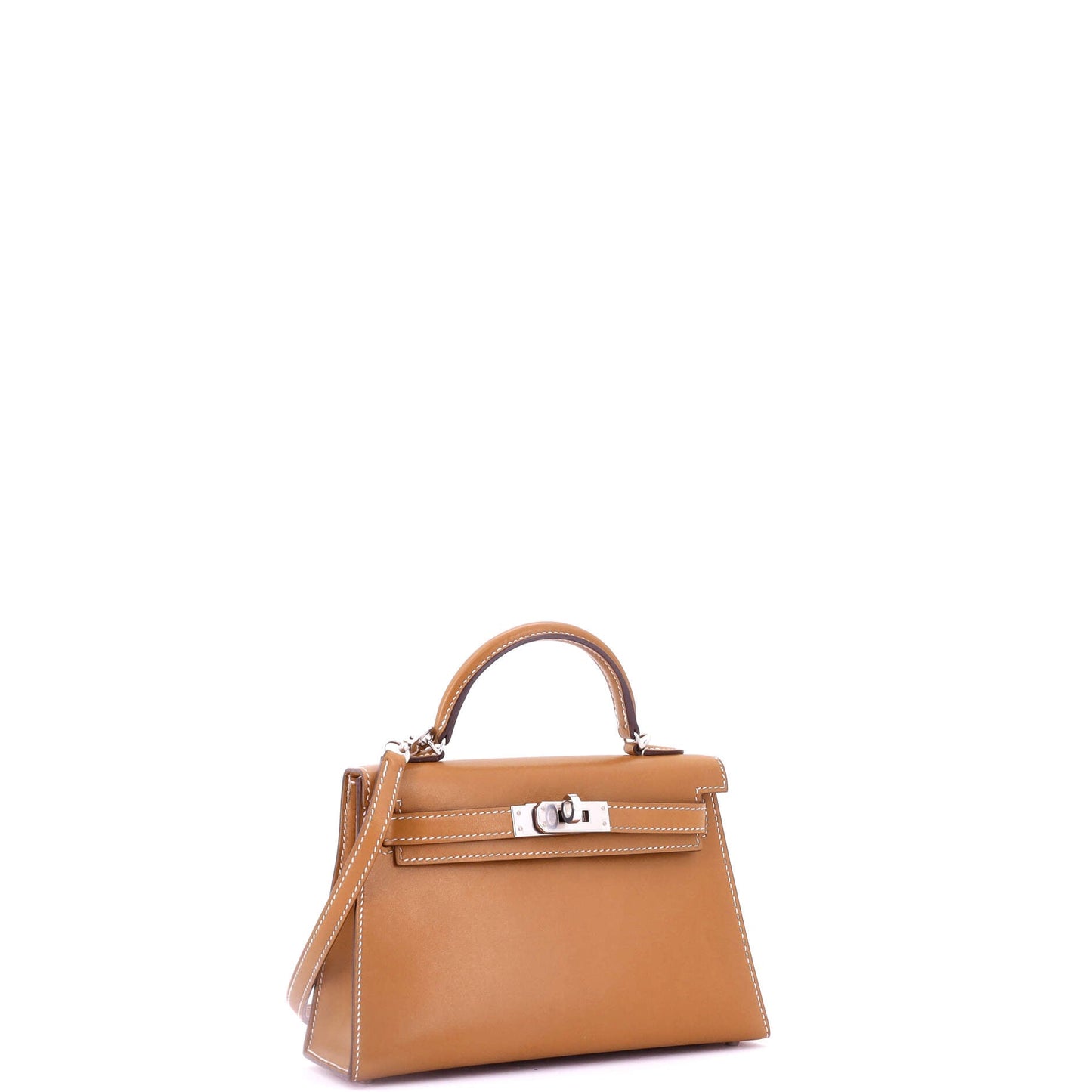 Kelly Mini II Bag Natural Sable Veau Butler with Palladium Hardware 20