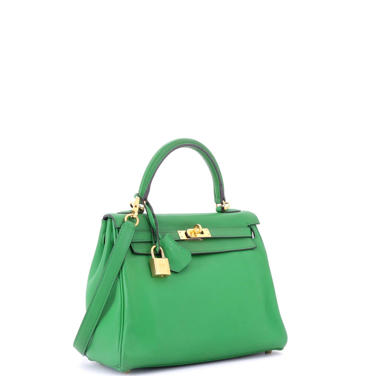 Kelly Handbag Bamboo Swift with Gold Hardware 25