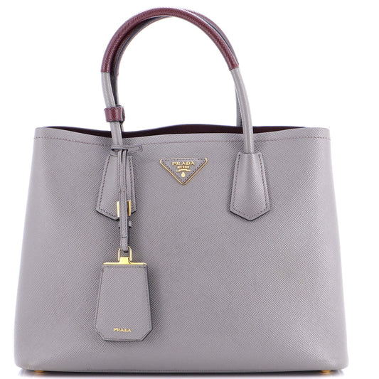 Cuir Double Tote Saffiano Leather Medium