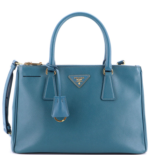 Double Zip Lux Tote Saffiano Leather Small