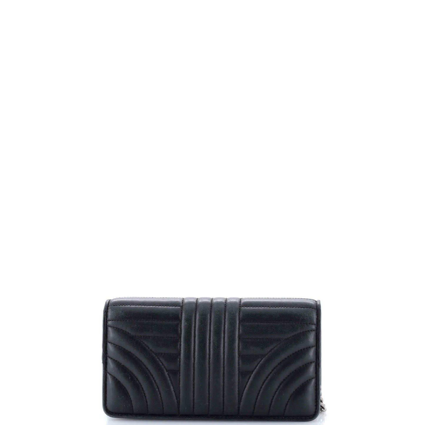 Wallet on Chain Diagramme Quilted Leather Small