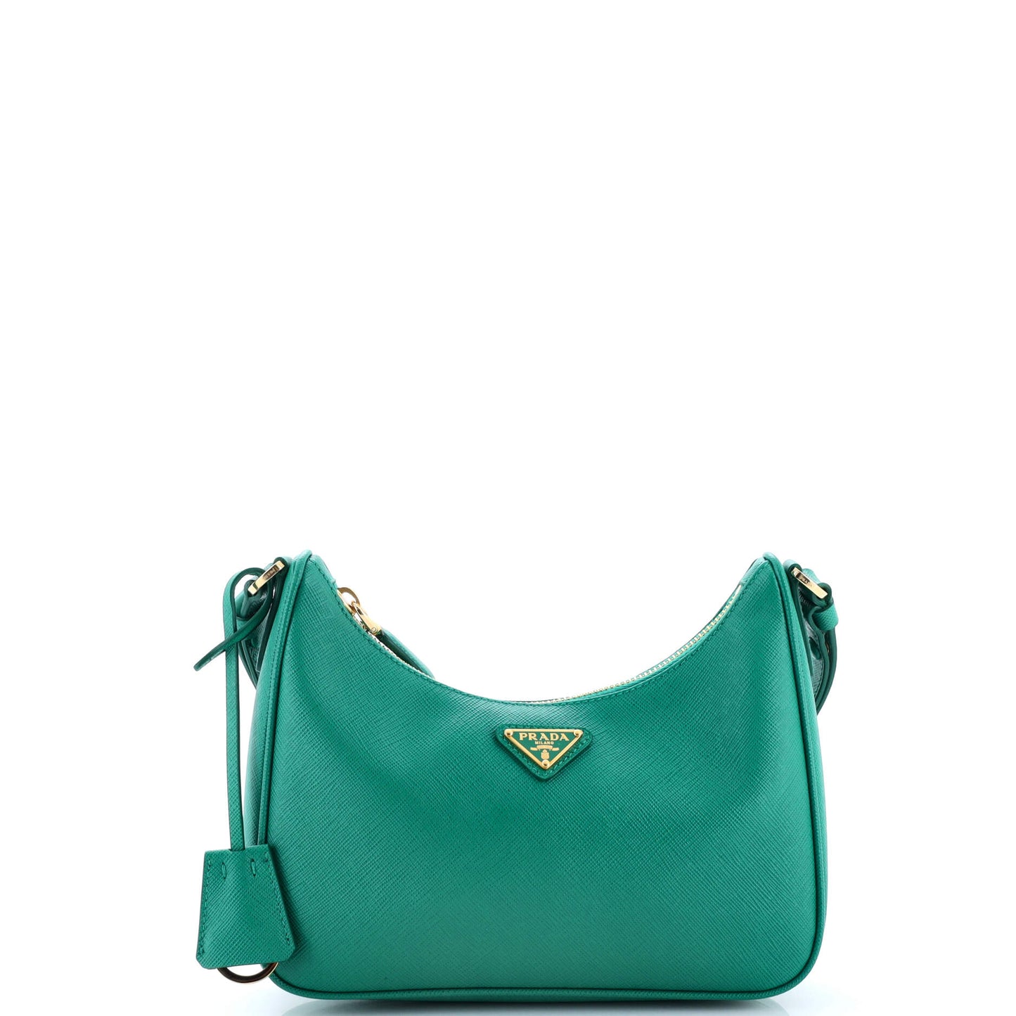 Adjustable Handle Zip Hobo Saffiano Leather Mini