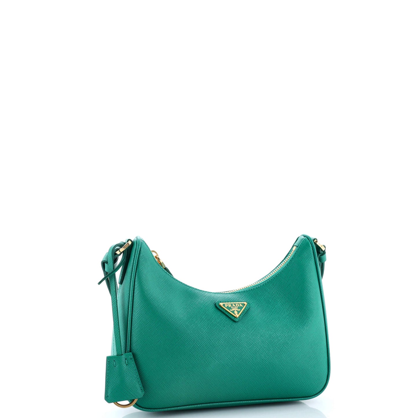 Adjustable Handle Zip Hobo Saffiano Leather Mini