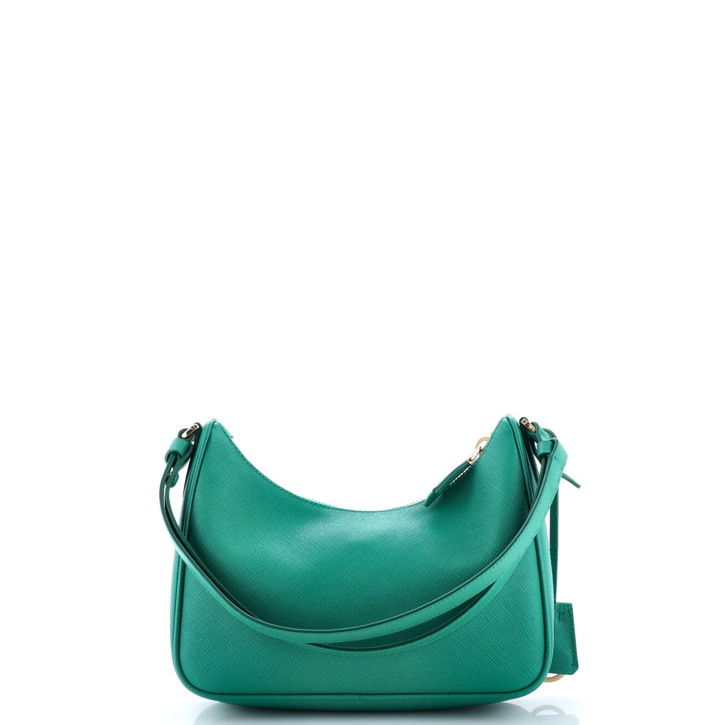 Adjustable Handle Zip Hobo Saffiano Leather Mini