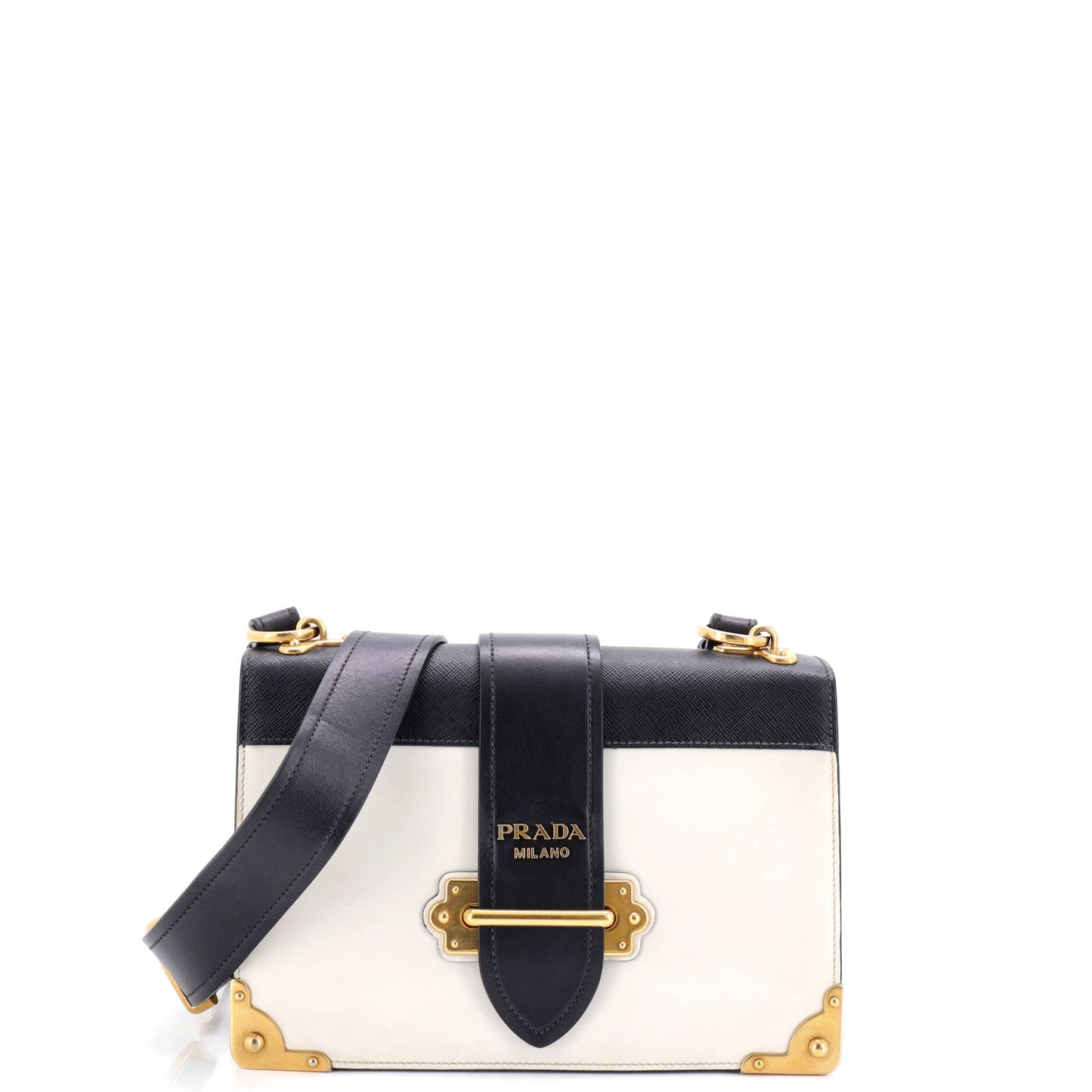 Cahier Crossbody Bag Leather and Saffiano Leather Large