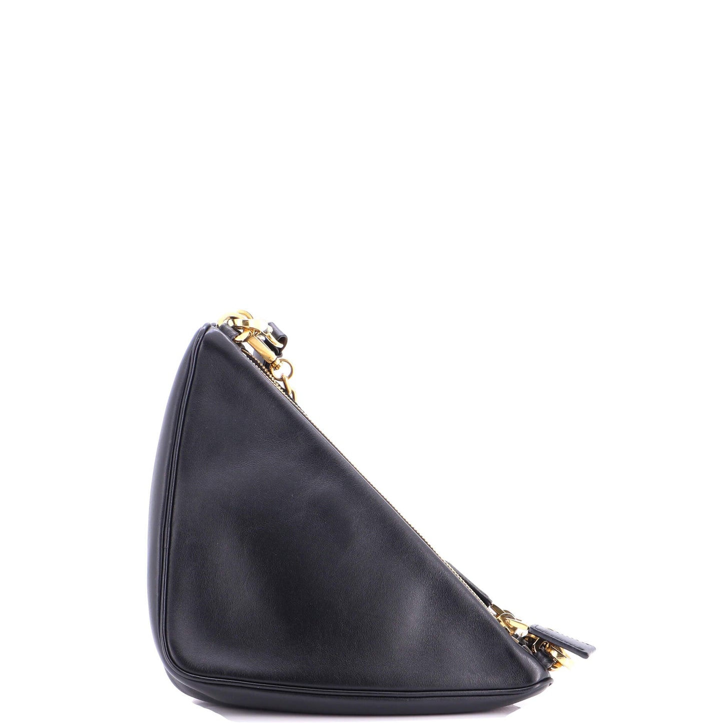 Double Symbole Triangle Bag Leather and Jacquard Mini