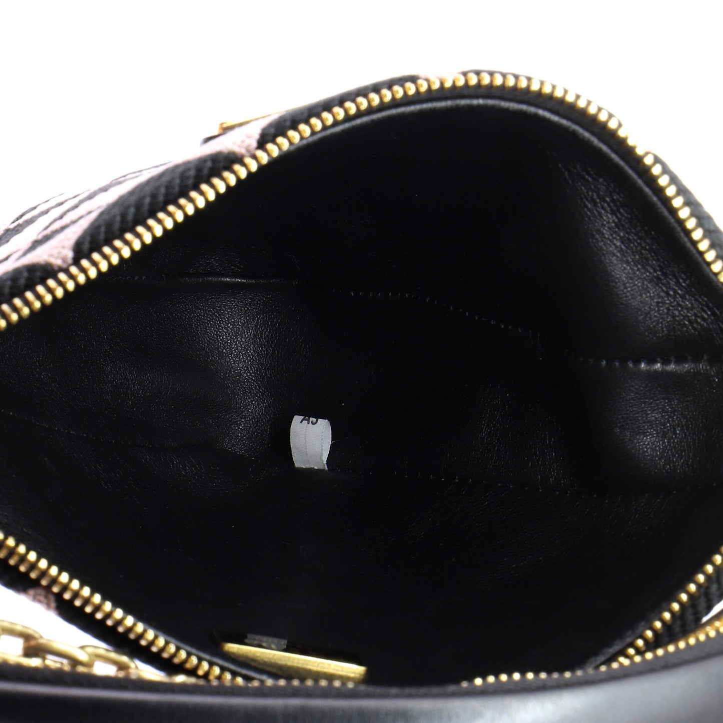 Double Symbole Triangle Bag Leather and Jacquard Mini