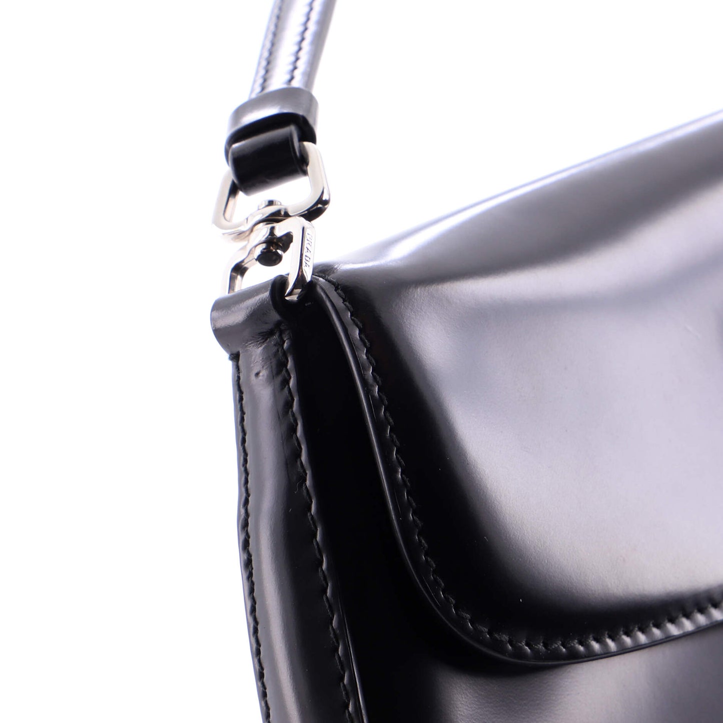 Cleo Flap Shoulder Bag Spazzolato Leather Small