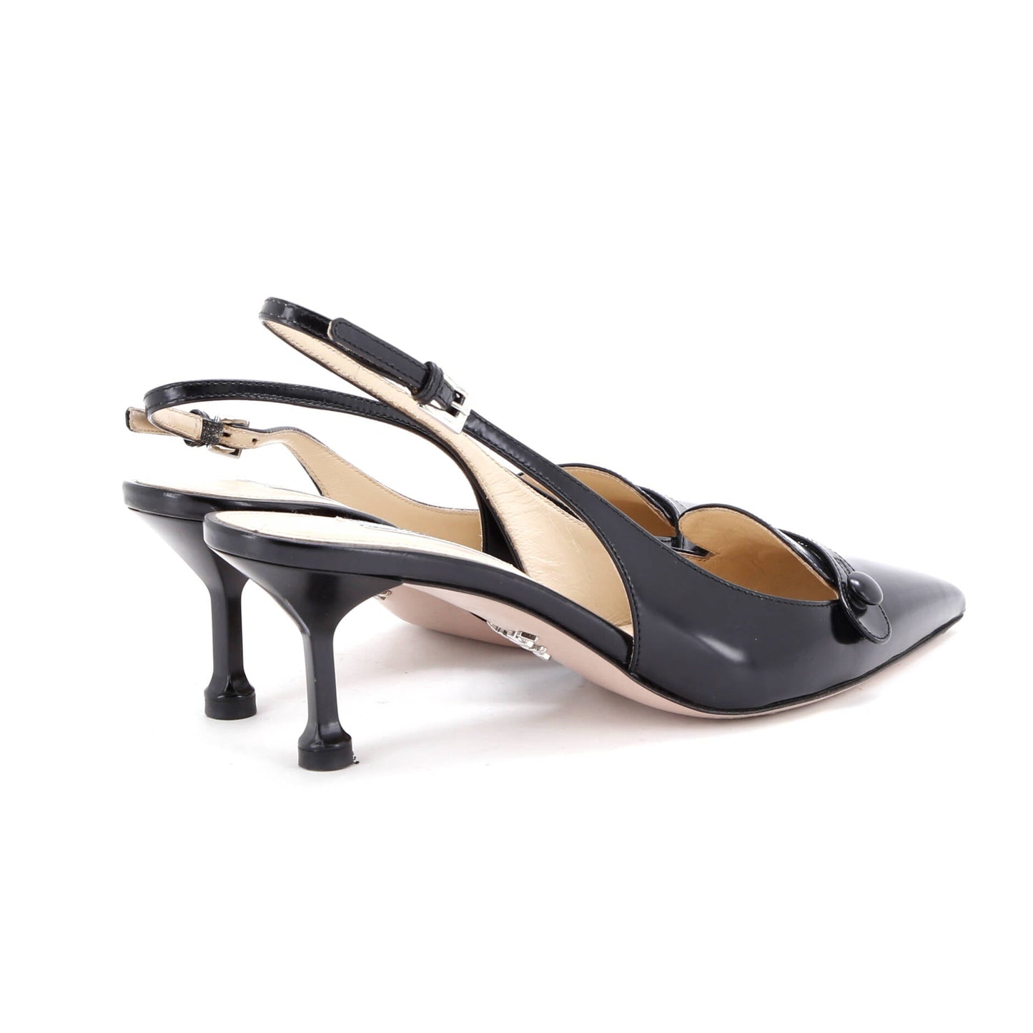 Women's Pointed Toe Slingback Pumps Spazzolato Leather