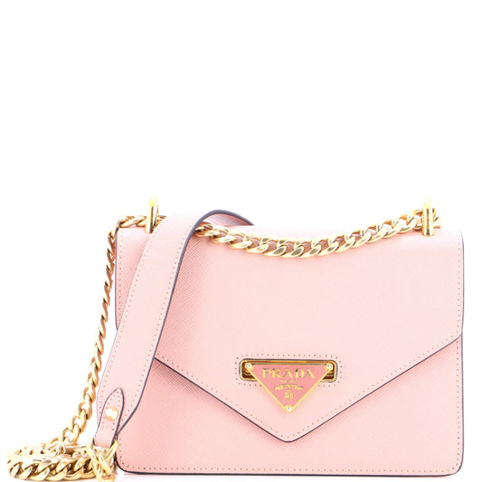 Envelope Flap Chain Shoulder bag Saffiano Leather Small