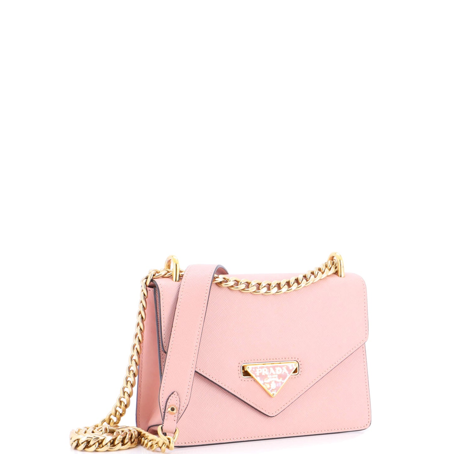 Envelope Flap Chain Shoulder bag Saffiano Leather Small