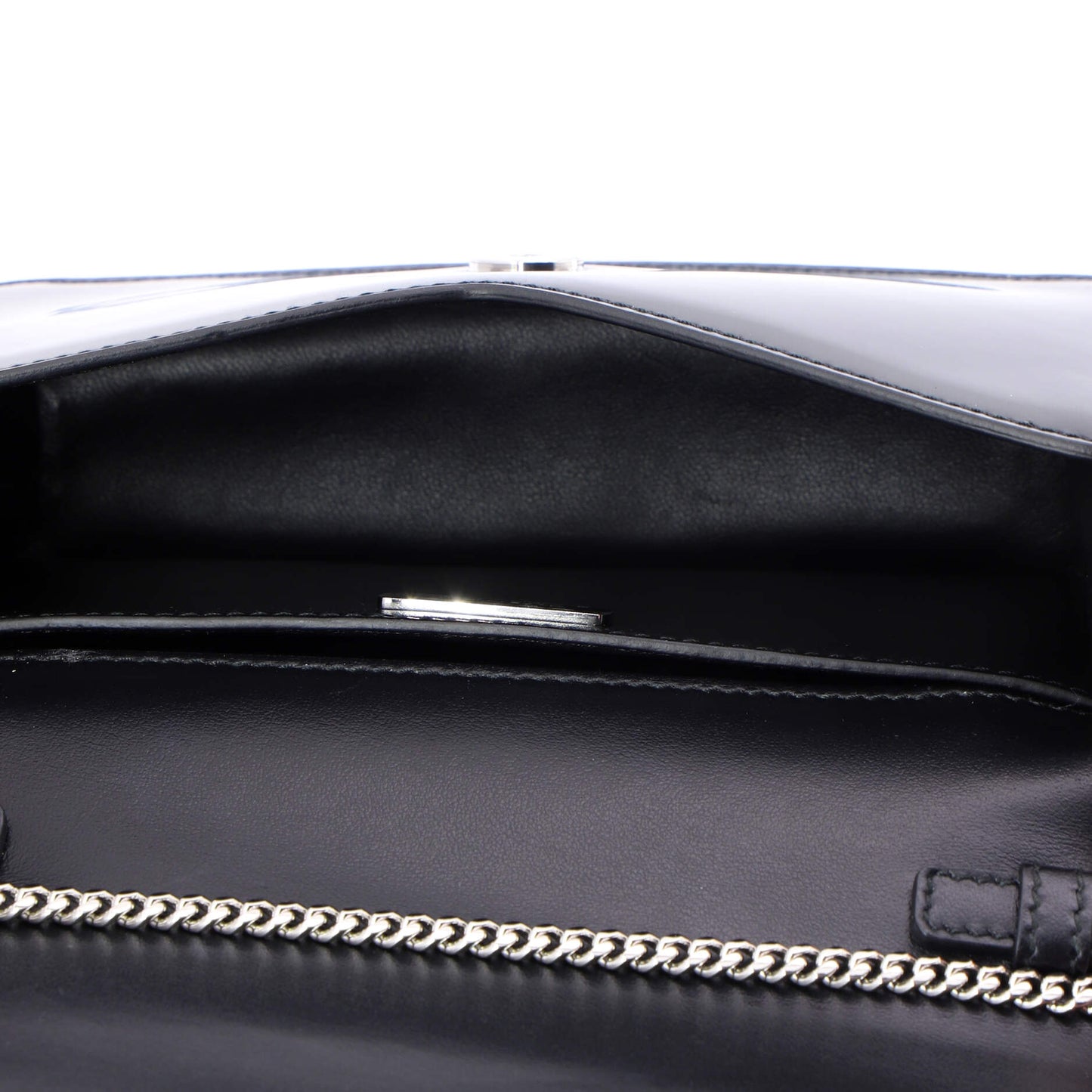 Maxi Triangle Logo Chain Flap Bag Brushed Leather Small