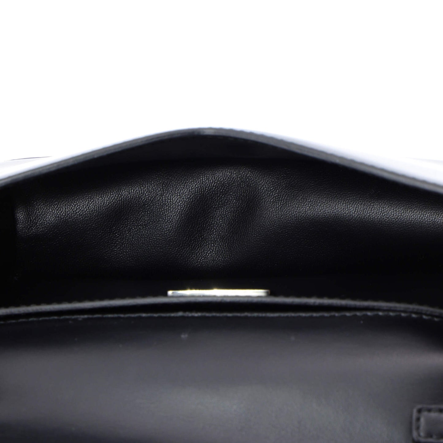 Maxi Triangle Logo Chain Flap Bag Brushed Leather Small