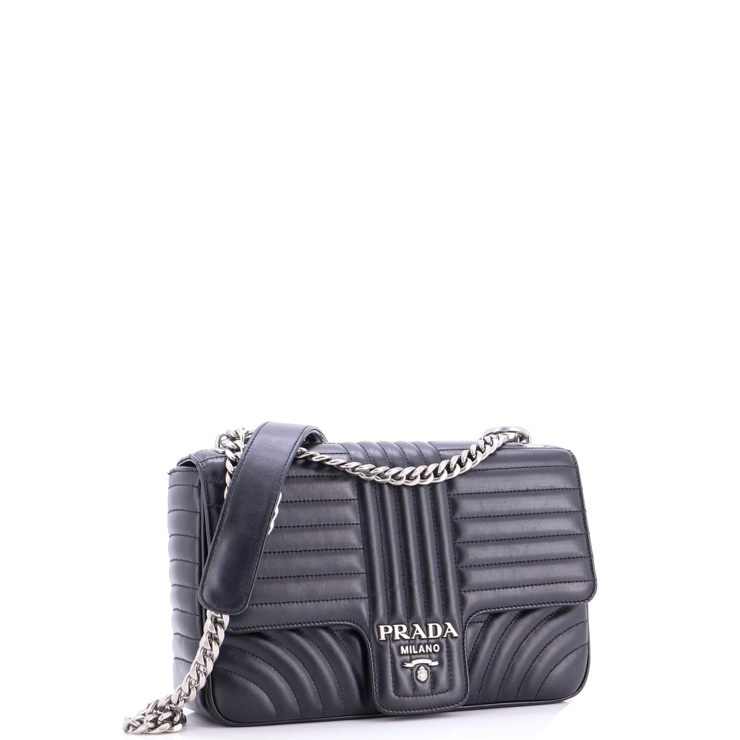 Chain Flap Shoulder Bag Diagramme Quilted Leather Medium