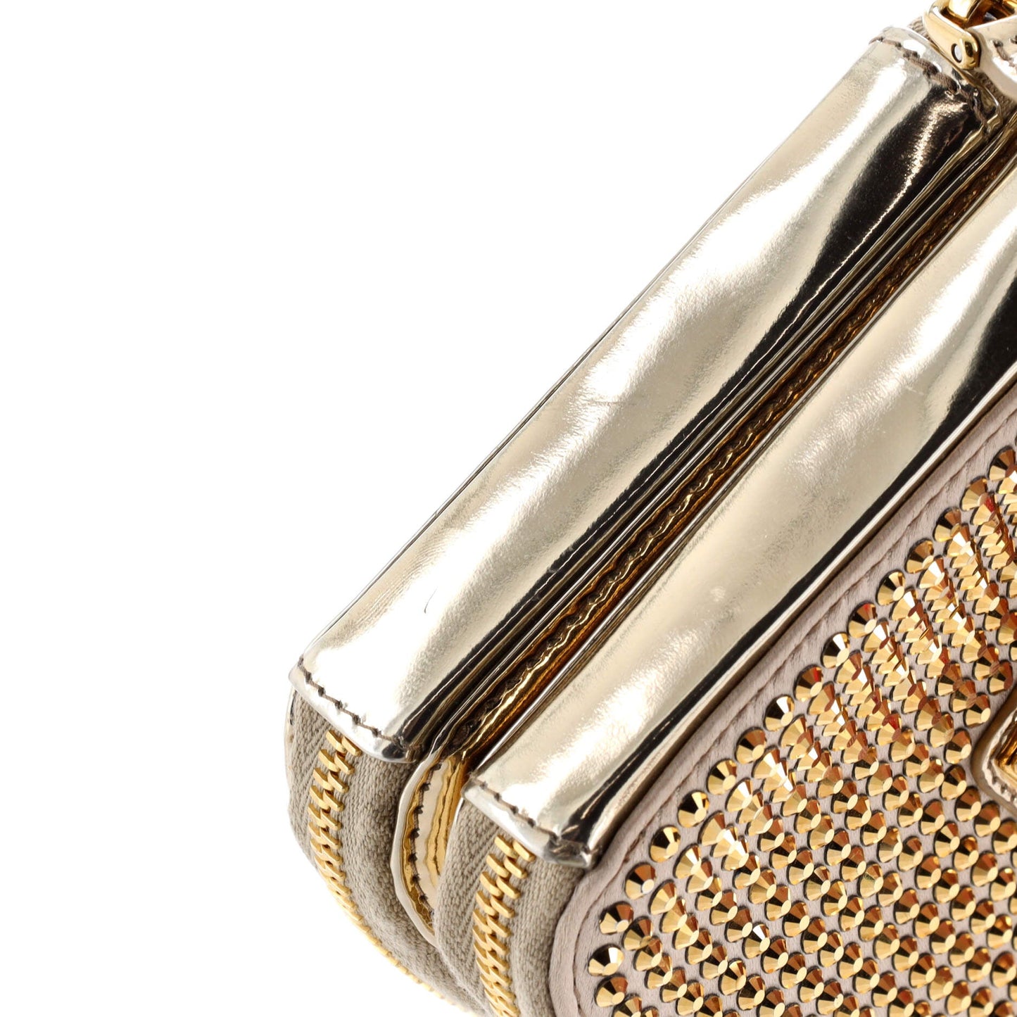 Triangle Double Pouch Crossbody Crystal Embellished Satin Mini