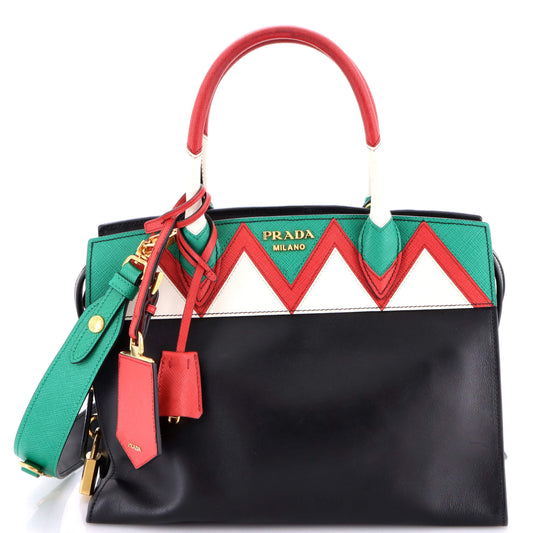 Esplanade Tote City Calf and Greca Saffiano Medium