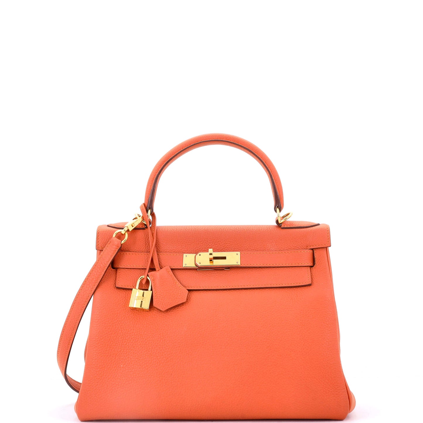 Kelly Handbag Feu Togo with Gold Hardware 28