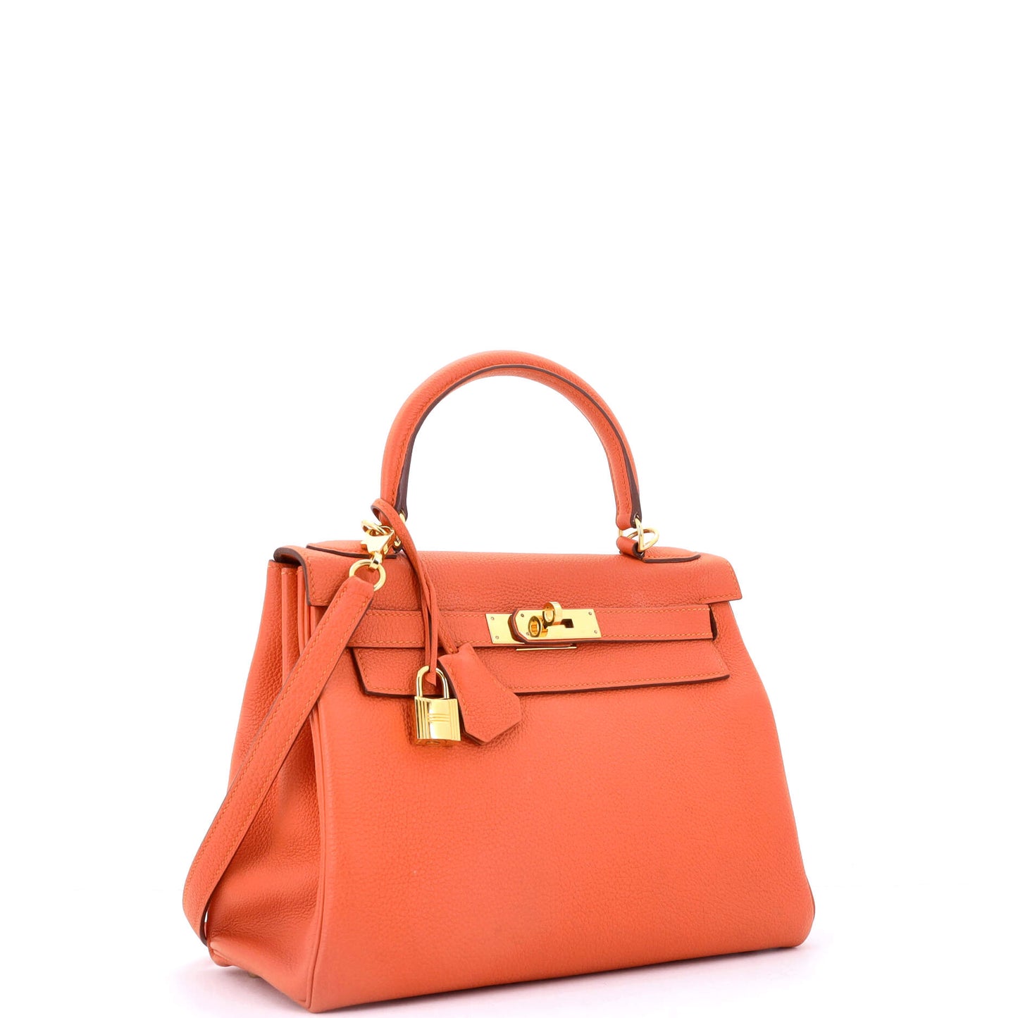 Kelly Handbag Feu Togo with Gold Hardware 28