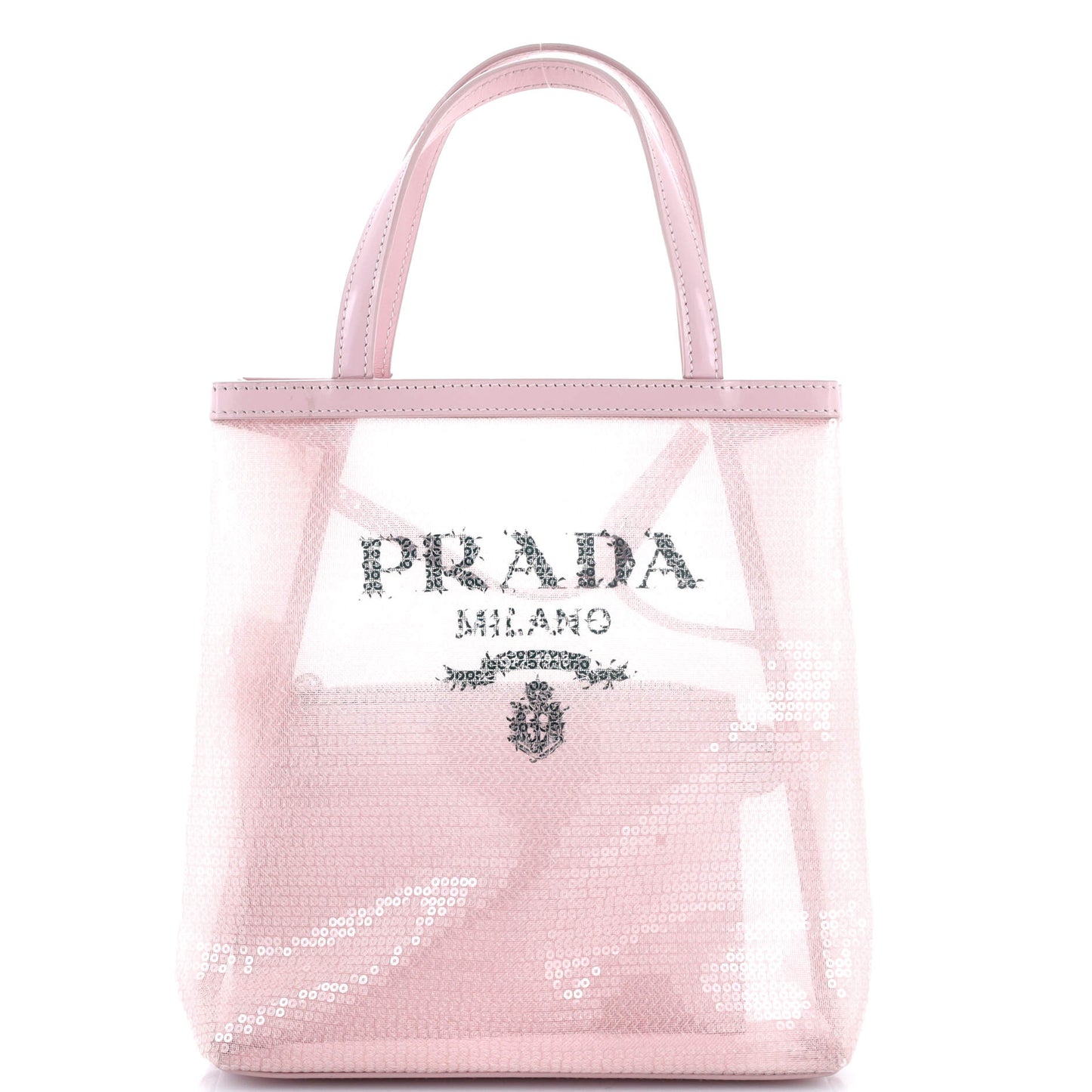 Logo Open Tote Sequined Mesh Small