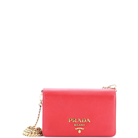 Chain Wallet Crossbody Saffiano Leather