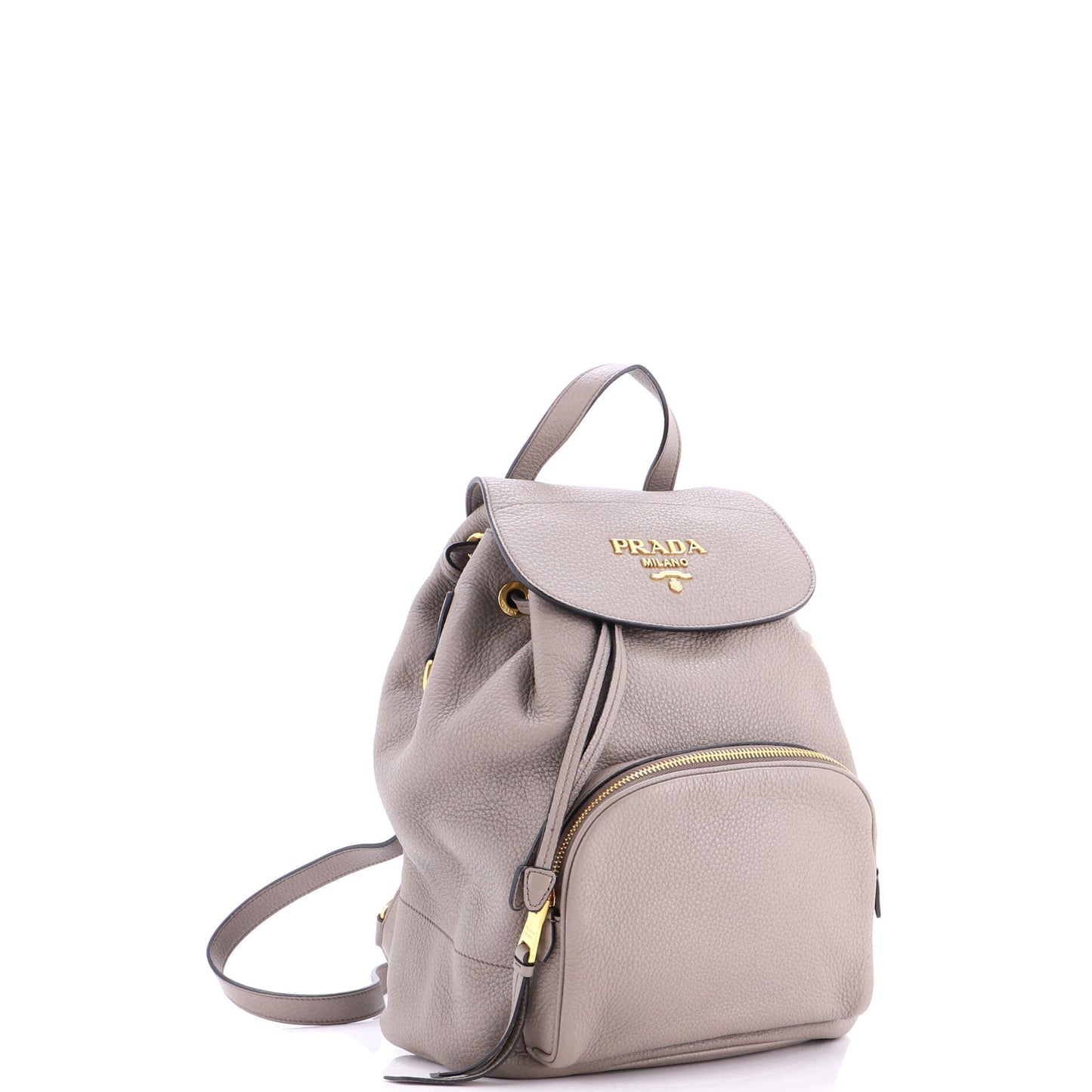 Front Pocket Drawstring Backpack Vitello Daino Medium