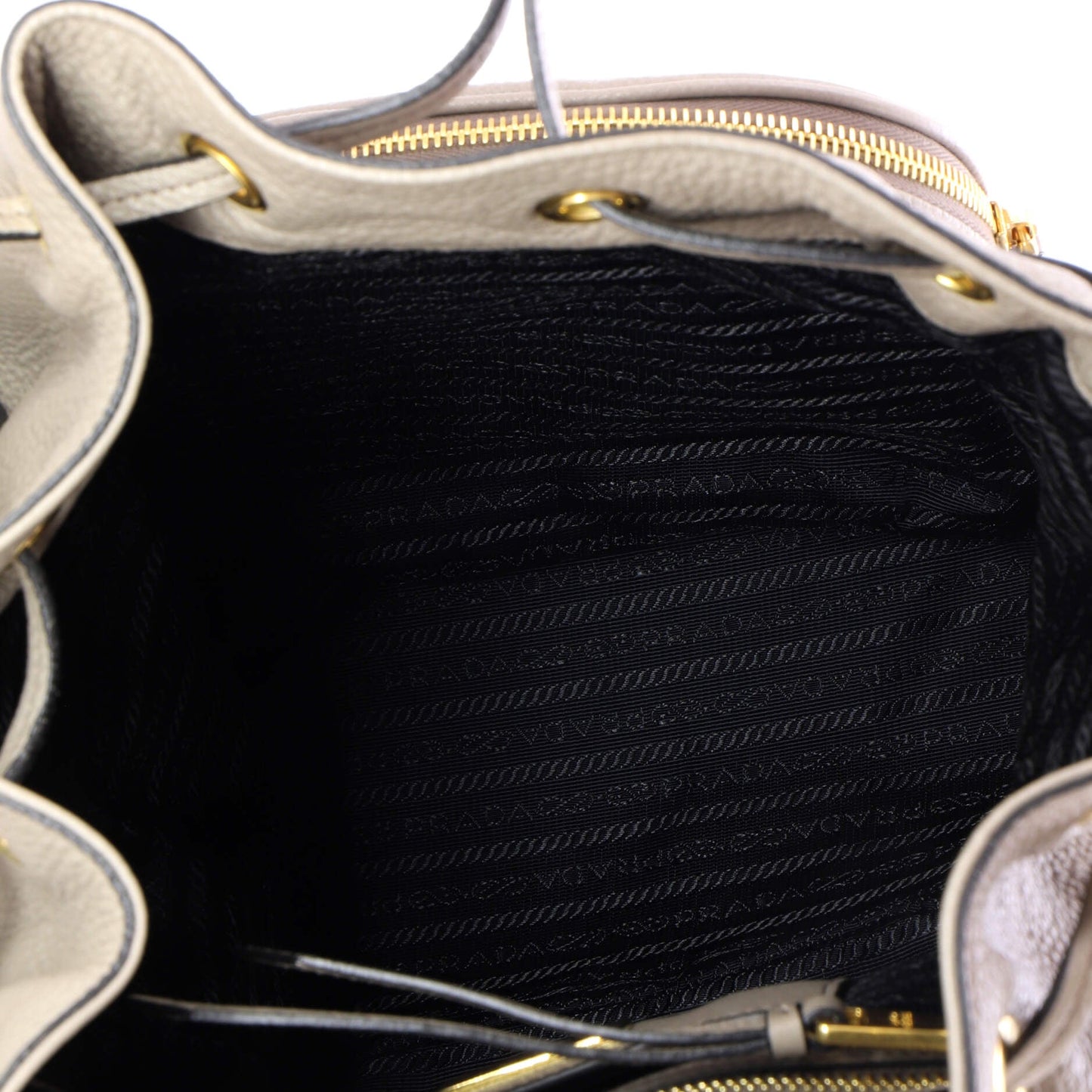 Front Pocket Drawstring Backpack Vitello Daino Medium