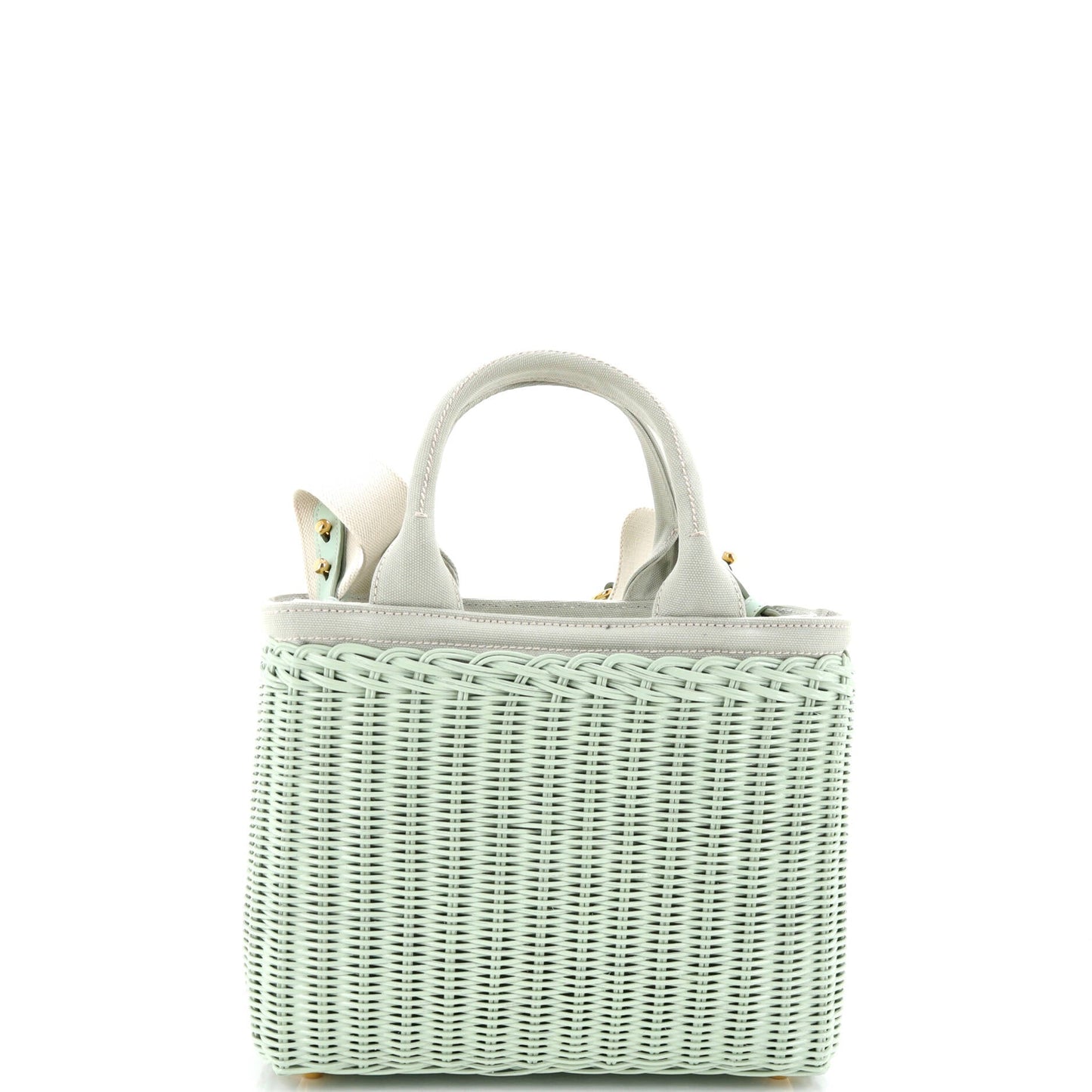 Basket Bag Wicker with Canapa Small
