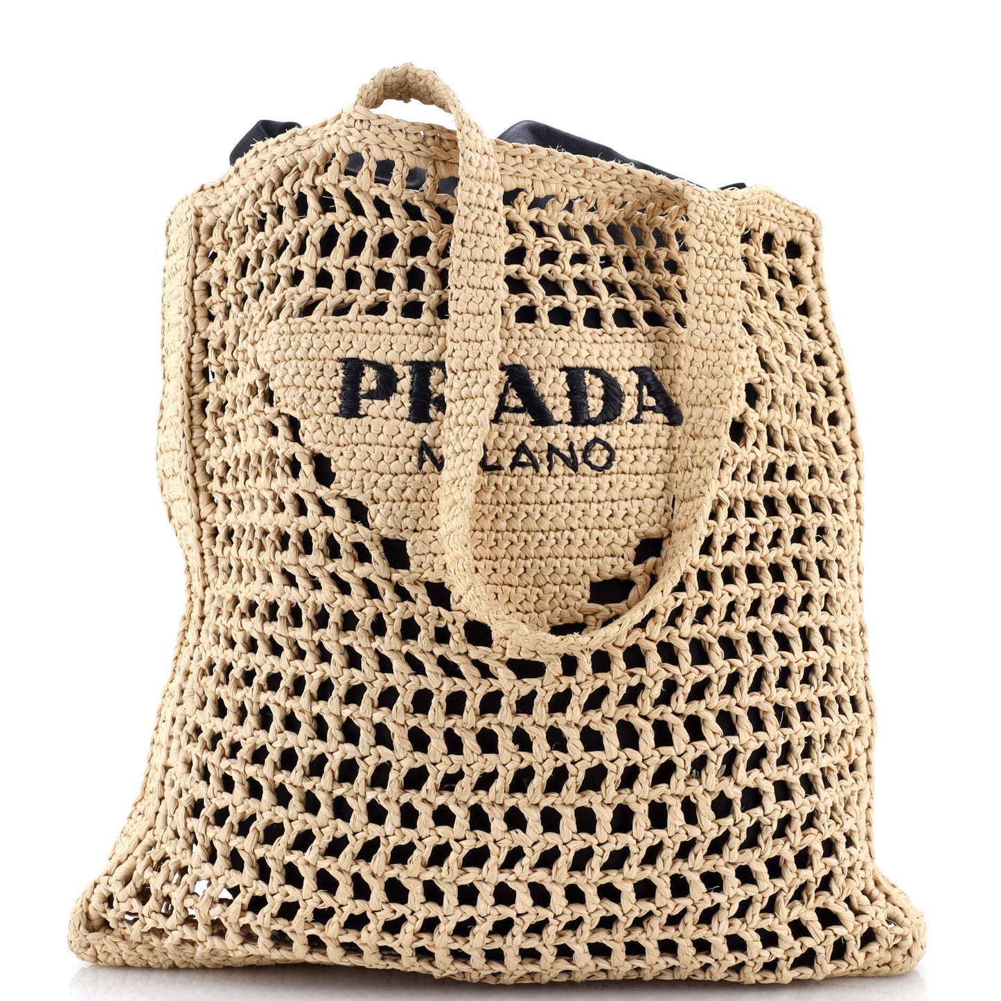 Triangle Logo Open Tote Raffia