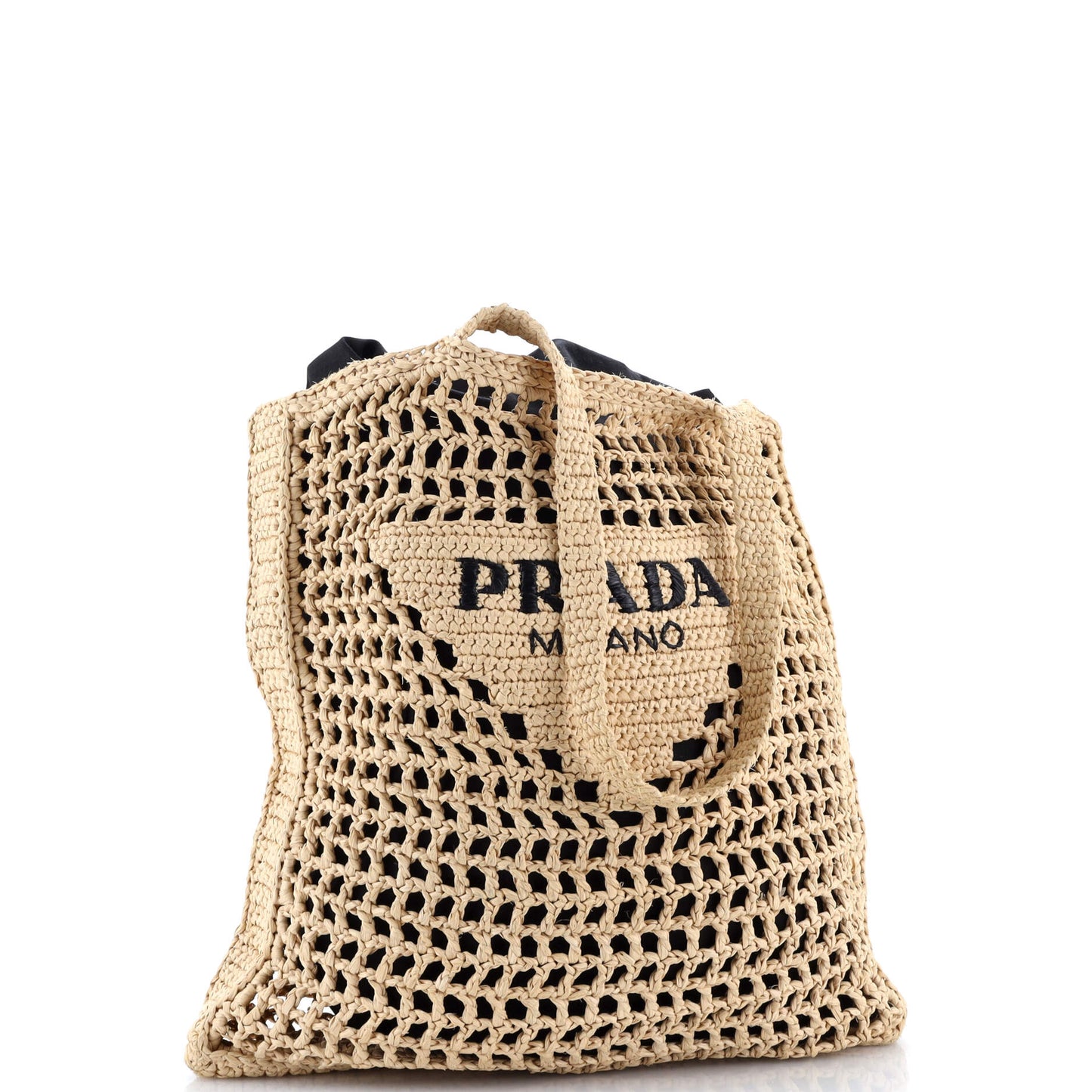 Triangle Logo Open Tote Raffia