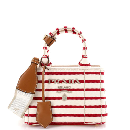 Logo Jardiniere Tote Striped Canvas Mini