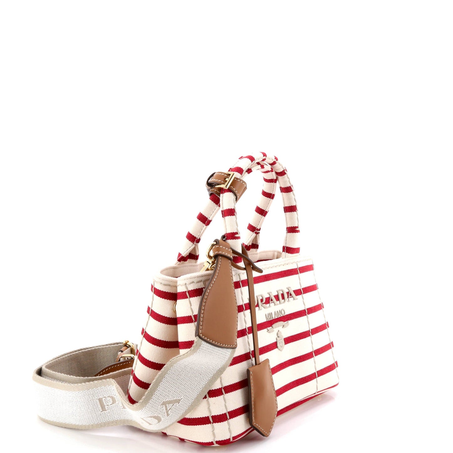 Logo Jardiniere Tote Striped Canvas Mini