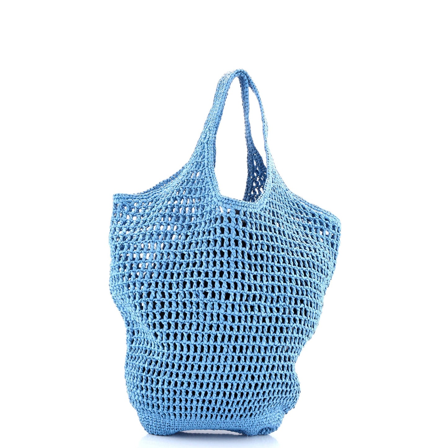 Triangle Logo Bucket Tote Raffia Small