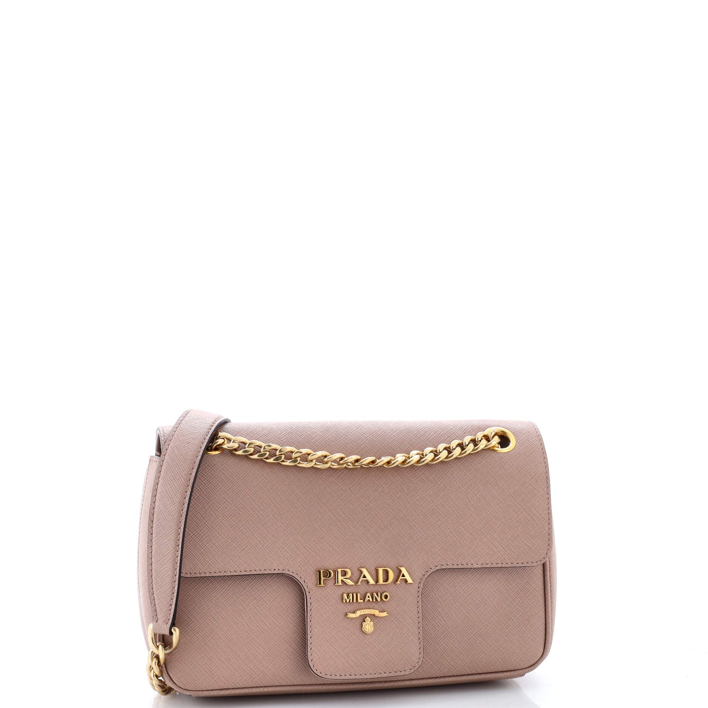 Pattina Flap Shoulder Bag Saffiano Leather Small