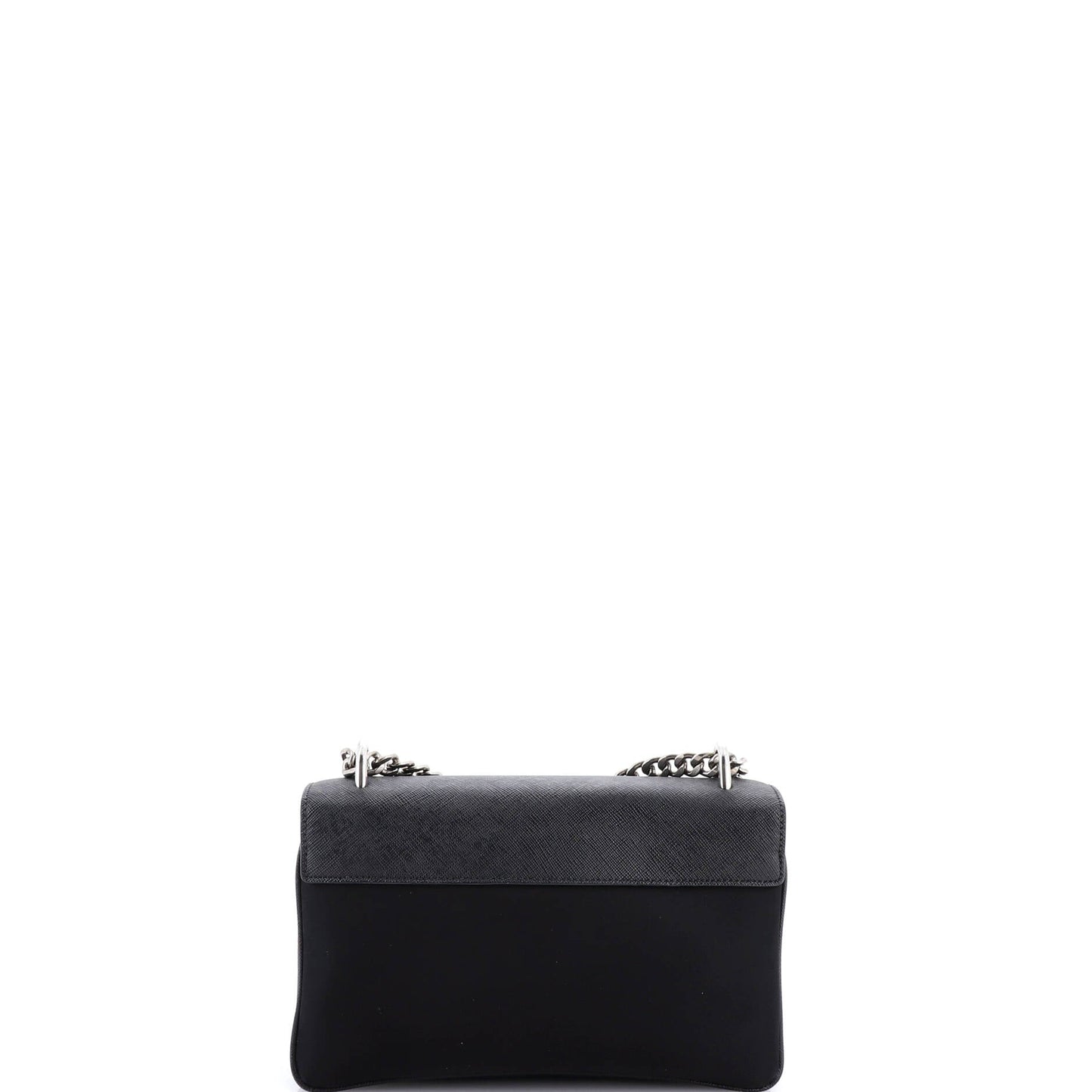 Chain Flap Crossbody Bag Tessuto and Saffiano Leather Medium