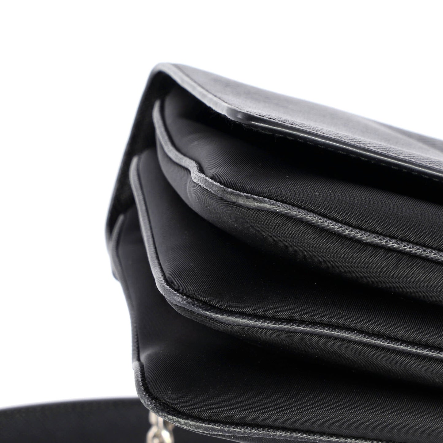 Chain Flap Crossbody Bag Tessuto and Saffiano Leather Medium