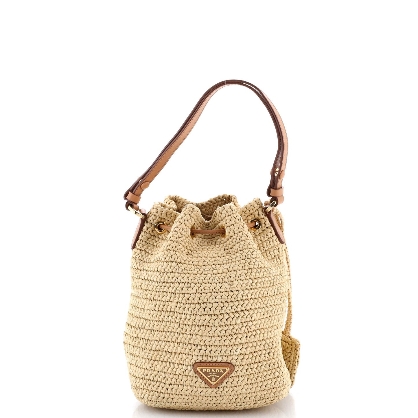 Logo Bucket Bag Raffia Mini