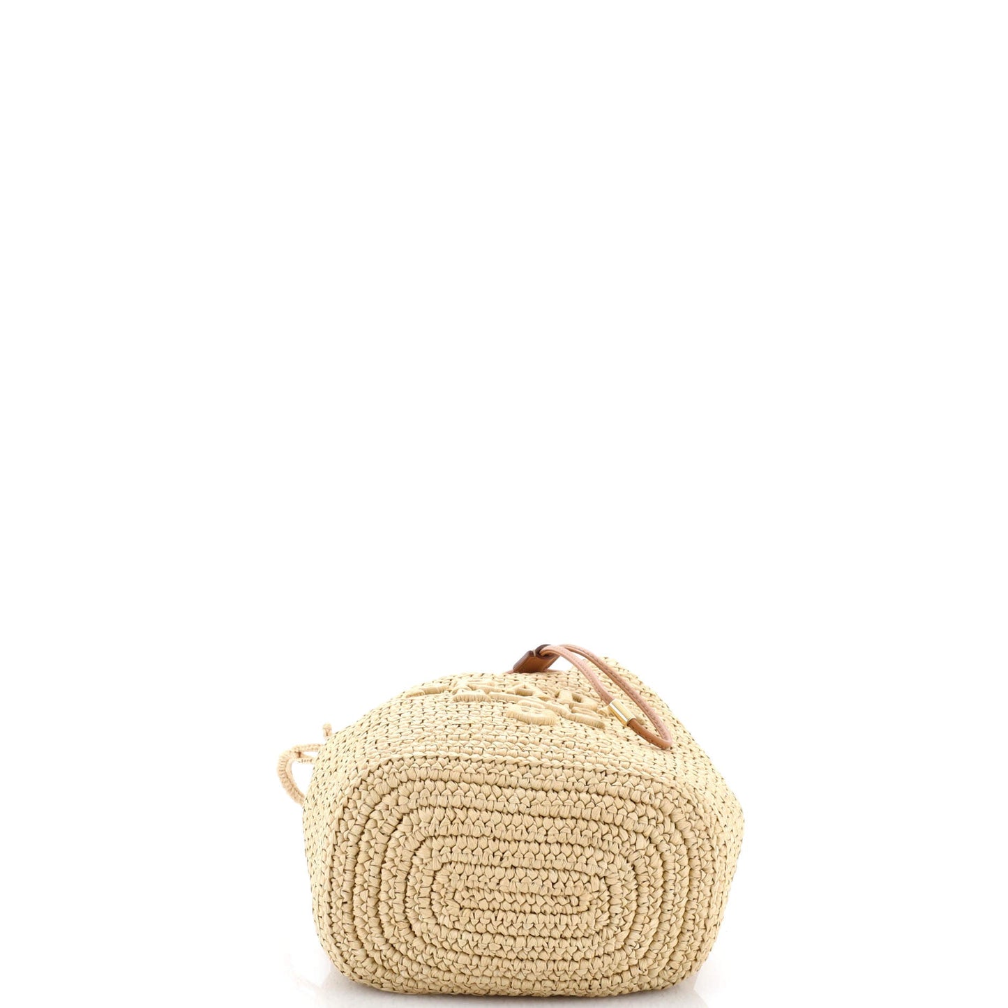 Logo Bucket Bag Raffia Mini